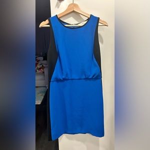 Ann Taylor Loft black blue cocktail dress